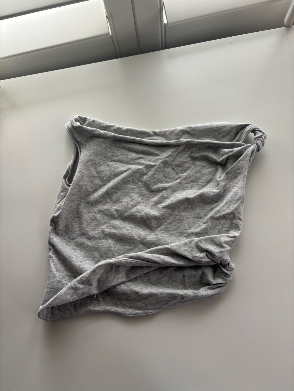SKIMS Gray Ruched Off Shoulder Top XS